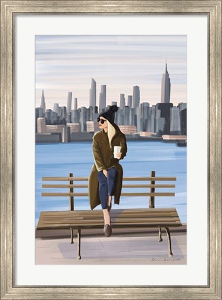 Framed Girl in New York Print
