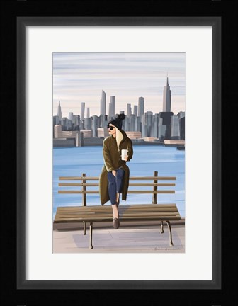 Framed Girl in New York Print