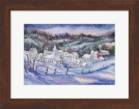 Framed Winter Village Print