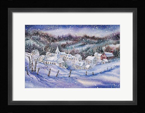 Framed Winter Village Print