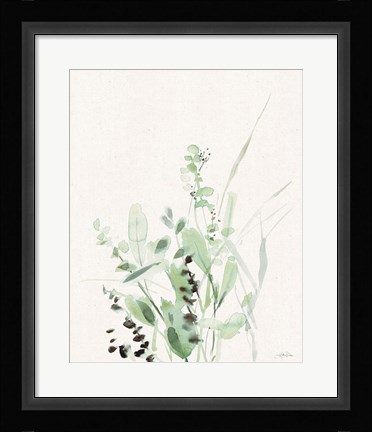 Framed Grasses II on Linen Print