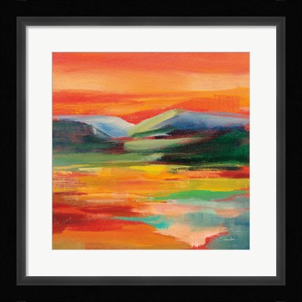 Framed Flower Hill Sunset II Print