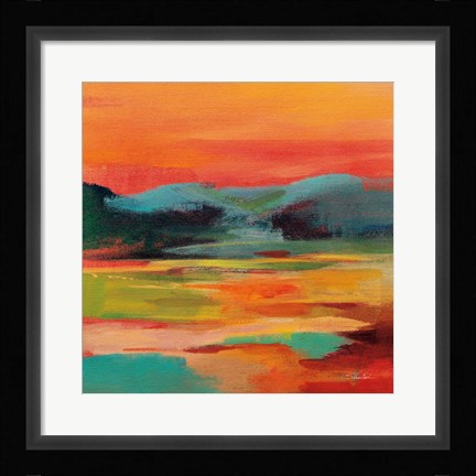 Framed Flower Hill Sunset I Print