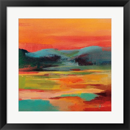 Framed Flower Hill Sunset I Print