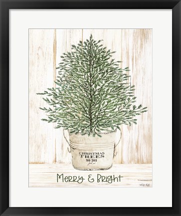 Framed Merry &amp; Bright Tree Print