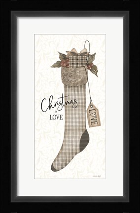 Framed Christmas is Love Stocking Print