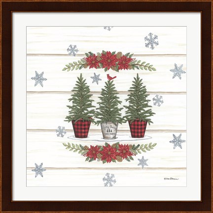 Framed Christmas Tree Trio Print