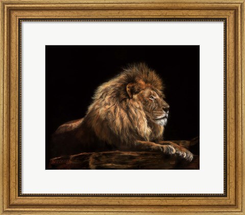 Framed Golden Lion Print