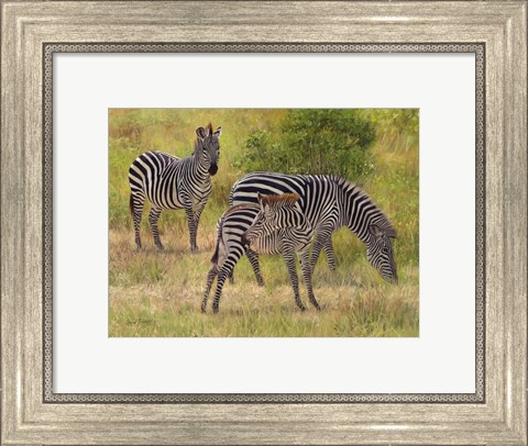 Framed Zebras South Luangwa Print