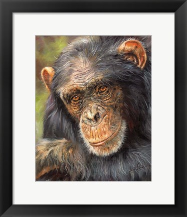 Framed Chimp The Thinker Print