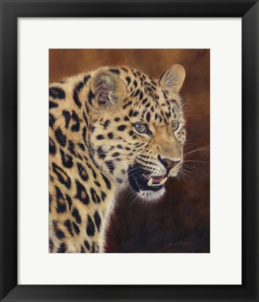 Framed Leopard Growl Print