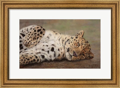 Framed Resting Leopard Print