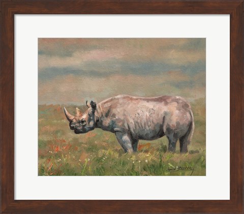 Framed Black Rhino Print