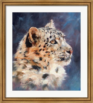 Framed Snow Leopard Portrait 2 Print