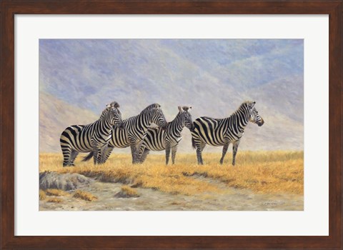 Framed Zebras Ngorongoro Crater Print