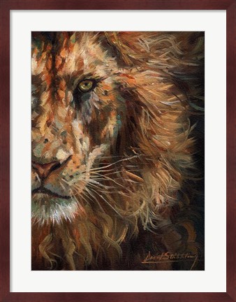 Framed Lion Half Face Print