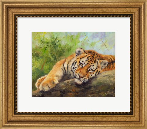 Framed Tiger Cub Rock Print