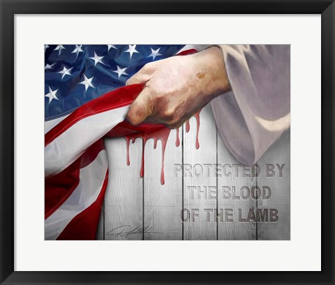 Framed Protected By the Blood of the Lamb Print