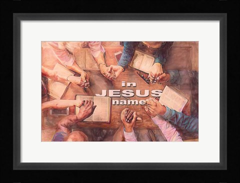 Framed In Jesus Name Print
