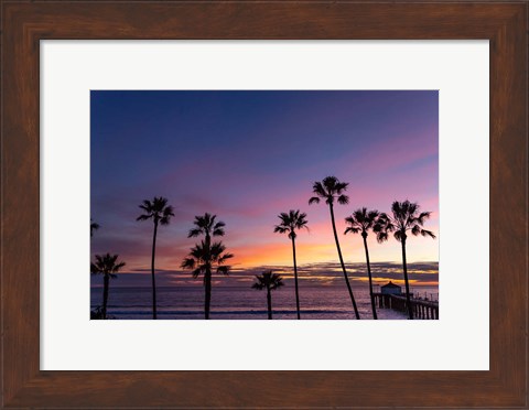 Framed Sunset over the Ocean Print