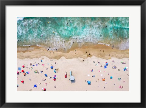 Framed Beachgoers Print