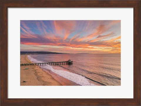 Framed Pier Sunset Print
