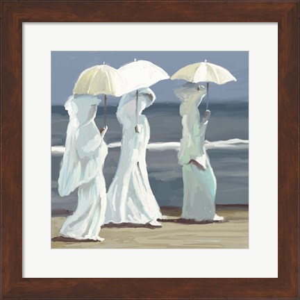Framed Beach Umbrella Ladies Print