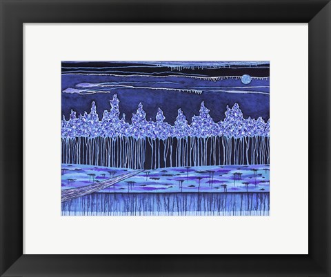 Framed Bathed in the Blue Light of the Moon Print