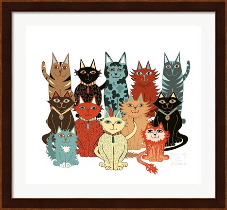 Framed Happy Cats Print