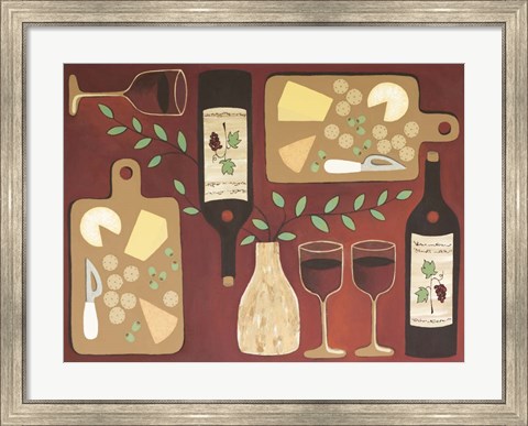 Framed Wine &amp; Cheese Print
