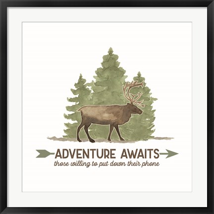 Framed Lost in Woods II-Adventure Awaits Print