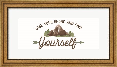 Framed Lost in Woods panel I-Find Yourself Print