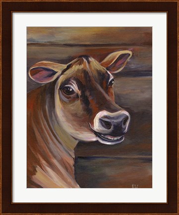 Framed Barn Cow Print