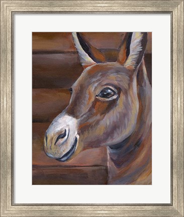 Framed Barn Donkey Print