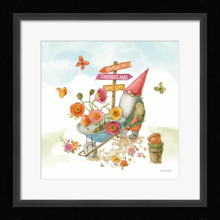 Framed Everyday Gnomes IV-Wheelbarrow Print