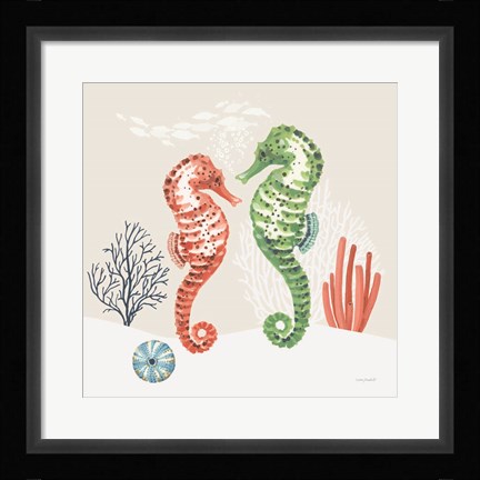 Framed Free As the Ocean V on Sand Print