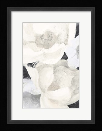 Framed White Flowers on Black Print