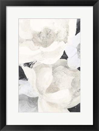 Framed White Flowers on Black Print
