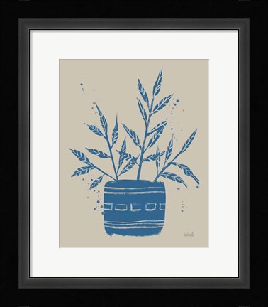 Framed Vallarta Blue Botanical Sketches IX Print