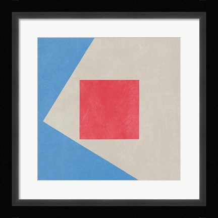Framed Azure Blue Silk Abstract I Print