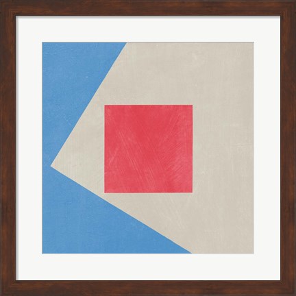 Framed Azure Blue Silk Abstract I Print