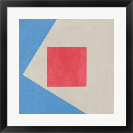 Framed Azure Blue Silk Abstract I Print