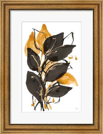 Framed Amber Black and Gold I Print