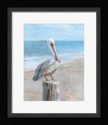 Framed Pelican by the Sea Print