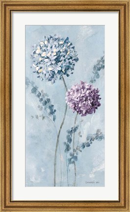 Framed Airy Blooms II Purple Print