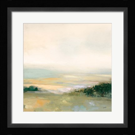 Framed Dark Glowing Valley Neutral Print