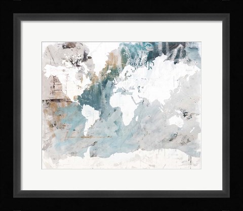 Framed Neutral World Map Print