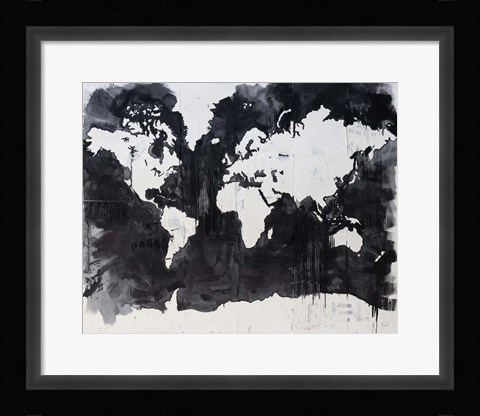 Framed Map of the World Print