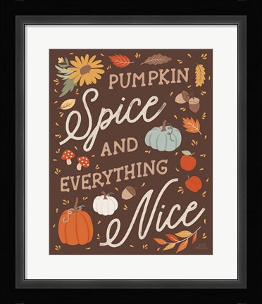 Framed Harvest Wishes V Print