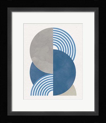 Framed Deco Glam I Blue Print